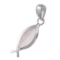 Load image into Gallery viewer, Perlmuttanhänger Fisch weiß 20 mm 925er Sterling Silber Ohrringe Perlmutt - chic-net.de
