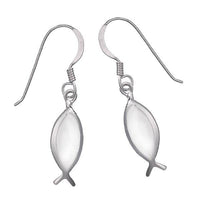 Load image into Gallery viewer, Perlmuttohrringe Fisch weiß 20 mm 925er Sterling Silber Ohrringe Perlmutt - chic-net.de
