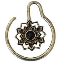 Cargar imagen en el visor de la galería, Piercing 14g Ohrgewicht White Brass Blume Onyx 4mm Spirale - chic-net.de
