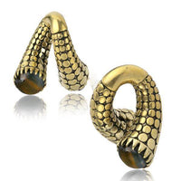 Load image into Gallery viewer, Piercing 23g Ohrgewicht Brass 5mm Tigerauge Schraube - chic-net.de
