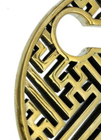 Cargar imagen en el visor de la galería, Piercing 38g Ohrgewicht Brass gold 8mm Kreis Labyrinth - chic-net.de
