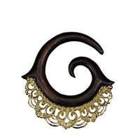 Load image into Gallery viewer, Piercing Dehnschnecke Narraholz Brass Ornament Spirale - chic-net.de
