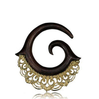 Load image into Gallery viewer, Piercing Dehnschnecke Narraholz Brass Ornament Spirale - chic-net.de
