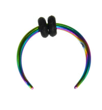 Load image into Gallery viewer, Piercing Edelstahl Horseshoe Gummiringe bunt Nase Ohr - chic-net.de
