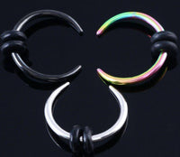 Load image into Gallery viewer, Piercing Edelstahl Horseshoe Gummiringe schwarz Nase Ohr - chic-net.de
