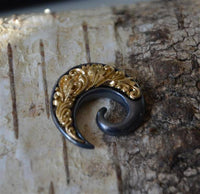 Cargar imagen en el visor de la galería, Piercing Gunmetall Brass Spirale Ohrgewicht 5mm grau gold - chic-net.de
