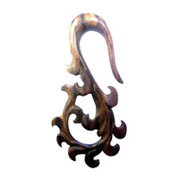 Load image into Gallery viewer, Piercing Holz ebony wood Schnörkel Ohrstecker Expander handgeschnitzt - chic-net.de
