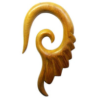 Load image into Gallery viewer, Piercing Holz Jack fruit wood Flügel Ohrstecker Expander handgeschnitzt - chic-net.de
