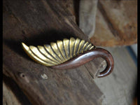 Load image into Gallery viewer, Piercing Hook Schwan Dehnschnecke aus Narraholz Brass - chic-net.de

