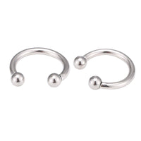 Load image into Gallery viewer, Piercing Hufeisen Circular Barbell Horseshoe Edelstahl silbern Kugeln - chic-net.de
