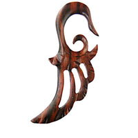 Cargar imagen en el visor de la galería, Piercing Narra Holz Flügel Dehnspirale schmal braun - chic-net.de
