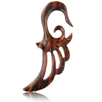 Cargar imagen en el visor de la galería, Piercing Narra Holz Flügel Dehnspirale schmal braun - chic-net.de
