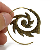 Cargar imagen en el visor de la galería, Piercing Ohrgewicht 10g Messing Flame Spirale 1.4mm - chic-net.de
