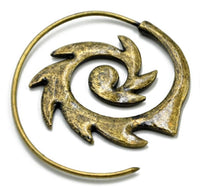 Cargar imagen en el visor de la galería, Piercing Ohrgewicht 10g Messing Flame Spirale 1.4mm - chic-net.de
