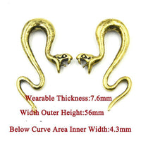 Cargar imagen en el visor de la galería, Piercing Ohrgewicht 14g Messing Schlange Spike 7.6mm - chic-net.de
