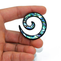 Load image into Gallery viewer, Piercing Ohrgewicht Brass Dehnschnecke Paua Abalone - chic-net.de
