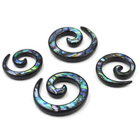 Load image into Gallery viewer, Piercing Ohrgewicht Brass Dehnschnecke Paua Abalone - chic-net.de
