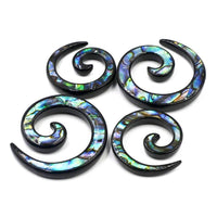 Load image into Gallery viewer, Piercing Ohrgewicht Brass Dehnschnecke Paua Abalone - chic-net.de
