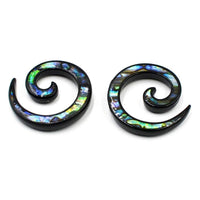 Load image into Gallery viewer, Piercing Ohrgewicht Brass Dehnschnecke Paua Abalone - chic-net.de
