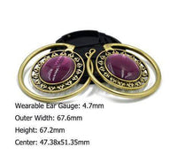 Cargar imagen en el visor de la galería, Piercing Ohrgewicht Brass oval Stein lila 4,7mm Spirale - chic-net.de
