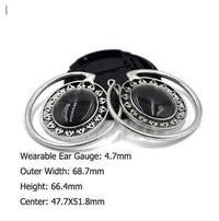 Cargar imagen en el visor de la galería, Piercing Ohrgewicht Brass oval Stein schwarz 4,7mm - chic-net.de
