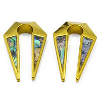 Load image into Gallery viewer, Piercing Ohrgewicht Edelstahl 41g Paua Pfeil 8mm - chic-net.de
