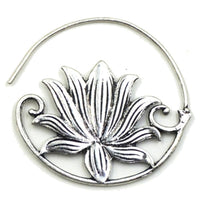 Cargar imagen en el visor de la galería, Piercing Ohrgewicht White Brass Lotus Spirale Ohrhänger - chic-net.de
