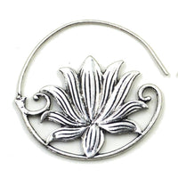 Cargar imagen en el visor de la galería, Piercing Ohrgewicht White Brass Lotus Spirale Ohrhänger - chic-net.de
