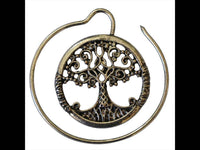 Cargar imagen en el visor de la galería, Piercing Ohrhänger White Brass Spirale Baum des Lebens - chic-net.de
