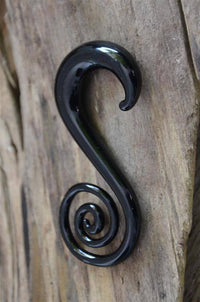 Load image into Gallery viewer, Piercing Pyrexglas Dehnschnecke schwarz handmade - chic-net.de
