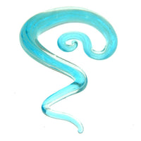 Load image into Gallery viewer, Piercing Pyrexglas Dehnschnecke türkis klar handmade - chic-net.de
