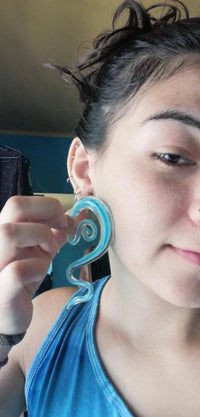 Load image into Gallery viewer, Piercing Pyrexglas Dehnschnecke türkis klar handmade - chic-net.de
