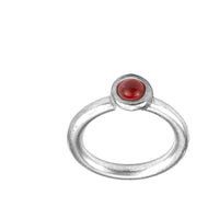 Load image into Gallery viewer, Piercing Ring 925 Silber Labret Tragus 1.2mm Garnet rot - chic-net.de
