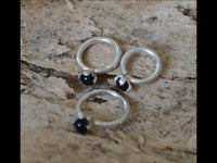 Load image into Gallery viewer, Piercing Ring 925 Silber Labret Tragus 1.2mm Onyx - chic-net.de
