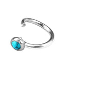 Load image into Gallery viewer, Piercing Ring 925 Silber Labret Tragus 1.2mm Türkis - chic-net.de
