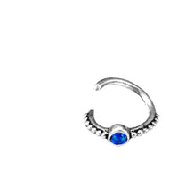 Load image into Gallery viewer, Piercing Ring 925 Silber Septum Lobe Ohr Opal blau Punkte - chic-net.de
