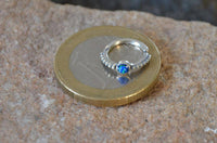 Load image into Gallery viewer, Piercing Ring 925 Silber Septum Lobe Ohr Opal blau Punkte - chic-net.de
