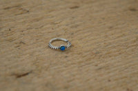 Load image into Gallery viewer, Piercing Ring 925 Silber Septum Lobe Ohr Opal blau Punkte - chic-net.de
