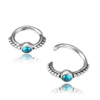 Load image into Gallery viewer, Piercing Ring 925 Silber Septum Lobe Ohr Türkis Punkte - chic-net.de
