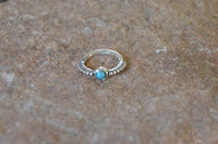 Load image into Gallery viewer, Piercing Ring 925 Silber Septum Lobe Ohr Türkis Punkte - chic-net.de
