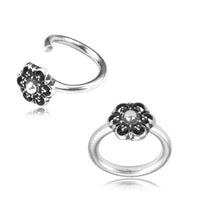 Load image into Gallery viewer, Piercing Ring Blümchen 925 Silber Labret Tragus 1.2mm - chic-net.de
