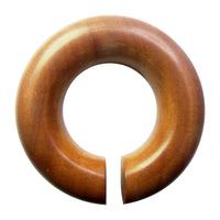 Cargar imagen en el visor de la galería, Piercing Sawoholz Holz Expander rotbraun groß Ohrstecker Ring Bogen Dehner Donut - chic-net.de
