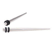 Load image into Gallery viewer, Piercing Spike Expander Edelstahl silbern Ohrstecker zwei Gummiringe schwarz - chic-net.de
