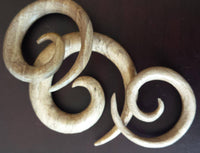 Load image into Gallery viewer, Piercing Walnuss Holz Expander beige Spirale Hoop 4mm 6mm 8mm Dehnschnecke Dehner - chic-net.de
