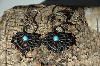 Cargar imagen en el visor de la galería, Piercing White Brass Hook Ohrhänger 1.3mm Türkis Herz - chic-net.de
