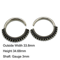 Cargar imagen en el visor de la galería, Piercing White Brass Hoop silber 3mm Creole Punkte Hook - chic-net.de

