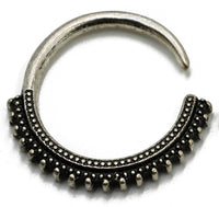 Cargar imagen en el visor de la galería, Piercing White Brass Hoop silber 3mm Creole Punkte Hook - chic-net.de
