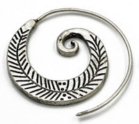 Cargar imagen en el visor de la galería, Piercing White Brass Spirale silber 1,43mm Farn Hook - chic-net.de
