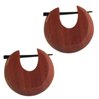 Load image into Gallery viewer, Pin Creolen Holz rund tränenförmig Horn-Pin verschiedene Hölzer 23 mm unisex - chic-net.de
