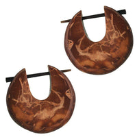 Load image into Gallery viewer, Pin Creolen Holz rund tränenförmig Horn-Pin verschiedene Hölzer 23 mm unisex - chic-net.de
